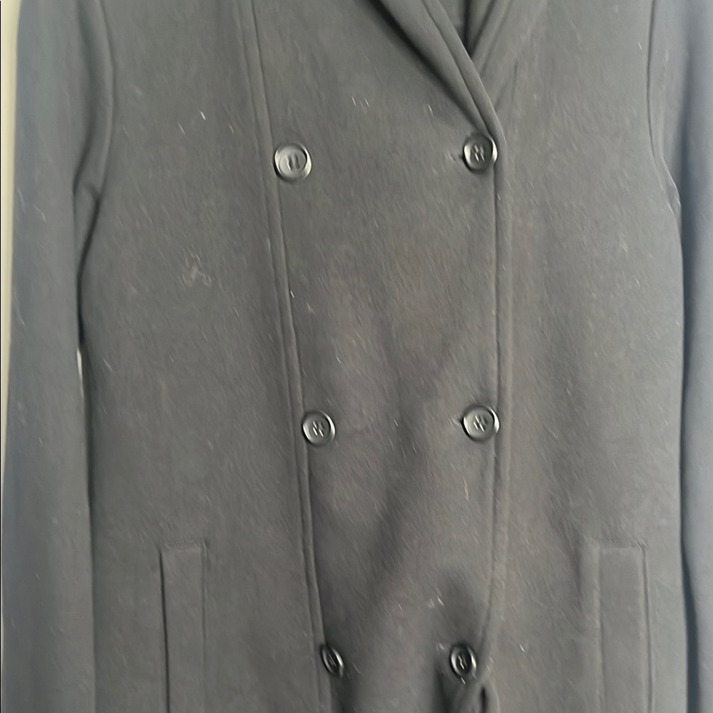 Black Double-Breasted Women's Coat - Picture 4 of 7